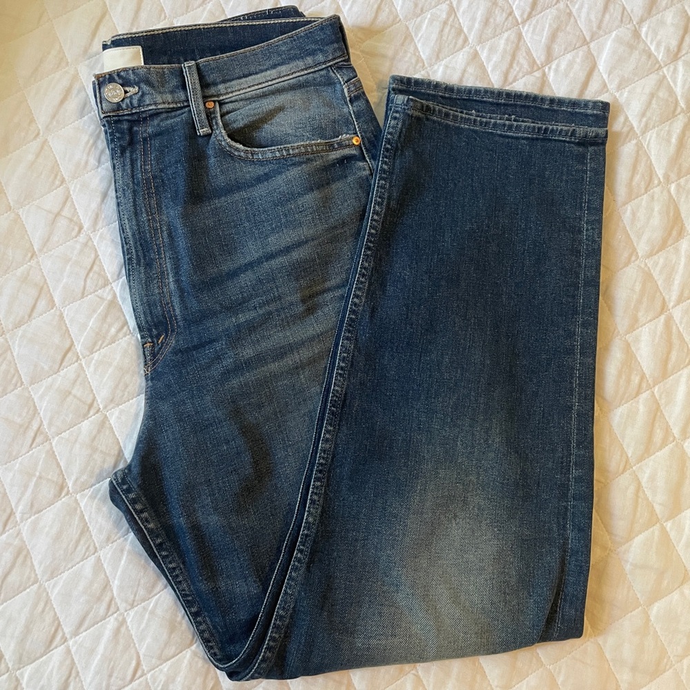MOTHER Women's Straight Leg Jeans - Blue - Picture 3 of 9